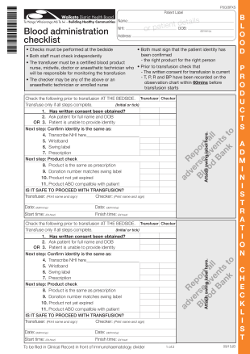 Blood Administration Checklist P0028FXS