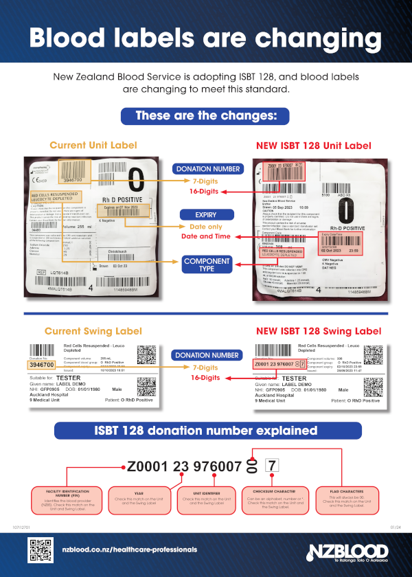 ISBT labels change from 30 June